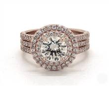 Triple-Pave Double Halo 106-Diamond .68ctw Engagement Ring in 14K Rose Gold 4.70mm Width Band (Setting Price) | James Allen