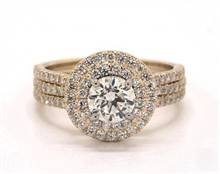 Triple-Pave Double Halo 106-Diamond .68ctw Engagement Ring in 14K Yellow Gold 4.70mm Width Band (Setting Price) | James Allen