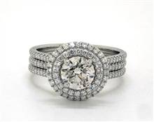 Triple-Pave Double Halo 106-Diamond .68ctw Engagement Ring in Platinum 4.70mm Width Band (Setting Price) | James Allen