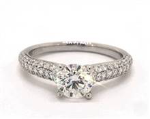 Triple-Row Pave Dazzling 4-Prong Engagement Ring in Platinum 2.70mm Width Band (Setting Price) | James Allen