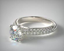 Triple Row Pave Engagement Ring in Platinum 3.00mm Width Band (Setting Price) | James Allen