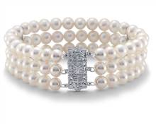 Triple-Strand Freshwater Cultured Pearl Bracelet In 14k White Gold (6-6.5mm) | Blue Nile