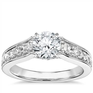 Truly Zac Posen Graduated Pave Diamond Engagement Ring in Platinum