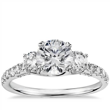 Truly Zac Posen Three-Stone Trellis Diamond Engagement Ring in Platinum (3/4 ct. tw.)