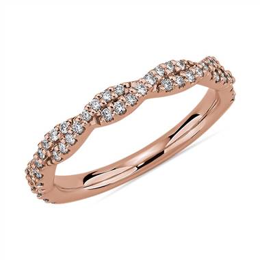 Twist Diamond Wedding Ring in 14k Rose Gold (.23 ct. tw.)