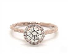 Twisted Cable Diamond Halo Engagement Ring in 14K Rose Gold 1.80mm Width Band (Setting Price) | James Allen