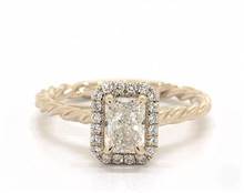 Twisted Cable Diamond Halo Engagement Ring in 14K Yellow Gold 1.8mm Width Band (Setting Price) | James Allen