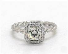 Twisted Cable Diamond Halo Engagement Ring in Platinum 1.80mm Width Band (Setting Price) | James Allen