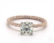Twisted Cable Solitaire Engagement Ring in 14K Rose Gold 4mm Width Band (Setting Price) | James Allen