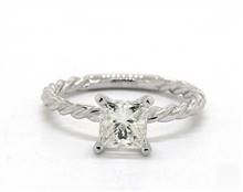 Twisted Cable Solitaire Engagement Ring in 14K White Gold 4mm Width Band (Setting Price) | James Allen