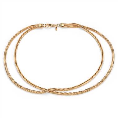 Two Row Foxtail Necklace in Yellow Gold Vermeil