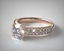 Two Row U Pave Set Engagement Ring in 14K Rose Gold 3.00mm Width Band (Setting Price) | James Allen