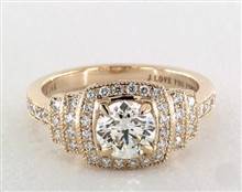 Two-Tier Vintage Halo .39ctw Engagement Ring in 14K Yellow Gold 2.20mm Width Band (Setting Price) | James Allen