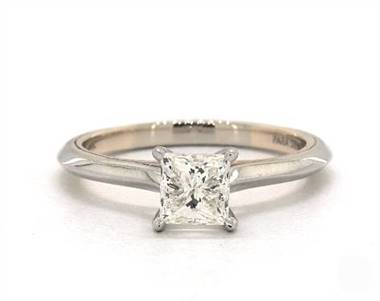 Two Tone Comfort Fit Solitaire Engagement Ring in 14K Yellow Gold 2.00mm Width Band (Setting Price)