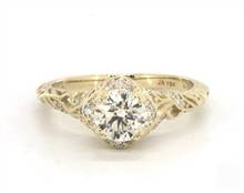 Unique Filigree Vintage Engagement Ring in 14K Yellow Gold 2.00mm Width Band (Setting Price) | James Allen