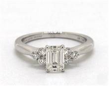 Unique Triple-Cluster Side-Stone Engagement Ring in Platinum 2.14mm Width Band (Setting Price) | James Allen