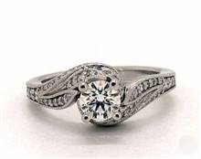 Vintage Bypass Nature Inspired Engagement Ring in 14K White Gold 2.00mm Width Band (Setting Price) | James Allen