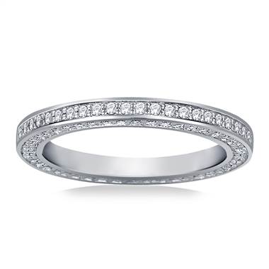 Vintage Inspired Diamond Eternity Ring in 14K White Gold (0.63 - 0.79 cttw.)