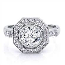 Vintage Inspired Octagon Halo Engagement Setting | Adiamor