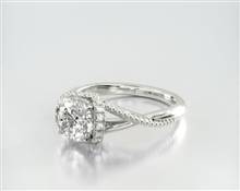 Vintage Pave Basket Engagement Ring in 18K White Gold 4mm Width Band (Setting Price) | James Allen