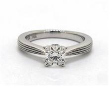 Wide Milgrain Yet Modern Solitaire Engagement Ring in 14K White Gold 3.00mm Width Band (Setting Price) | James Allen