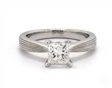 Wide Milgrain Yet Modern Solitaire Engagement Ring in 18K White Gold 3.00mm Width Band (Setting Price) | James Allen