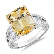 Yellow Sapphire and Diamond Ring in 18k White Gold | Blue Nile