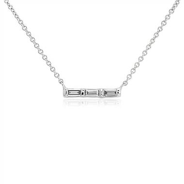 ZAC ZAC POSEN Diamond Baguette Bar Necklace in 14k White Gold (1/8 ct. tw.)