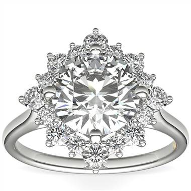 ZAC Zac Posen East-West Simple Halo Diamond Engagement Ring in 14k White Gold (1/5 ct. tw.)