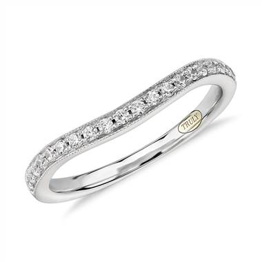 ZAC ZAC POSEN Milgrain Curved Diamond Ring in 14k White Gold (1/4 ct. tw.)