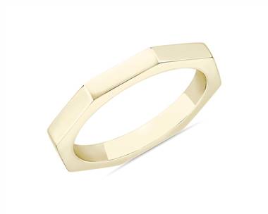Zac Zac Posen Plain Geometric Wedding Ring In 14k Yellow Gold (2.2 mm)