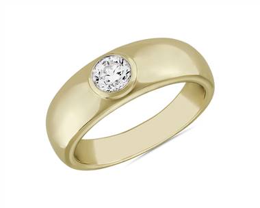 Zac Zac Posen Single Round Diamond Ring In 14k Yellow Gold (7 mm, 3/4 ct. tw.)
