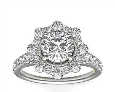 Zac Zac Posen Star Halo Diamond Engagement Ring In 14k White Gold (3/4 ct. tw.)