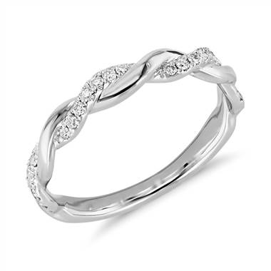 ZAC ZAC POSEN Twisting Diamond Ring in 14k White Gold (2.6 mm, 1/5 ct. tw.)