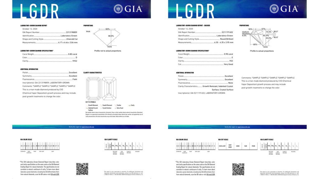 GIA Laboratory Grown Diamond reports