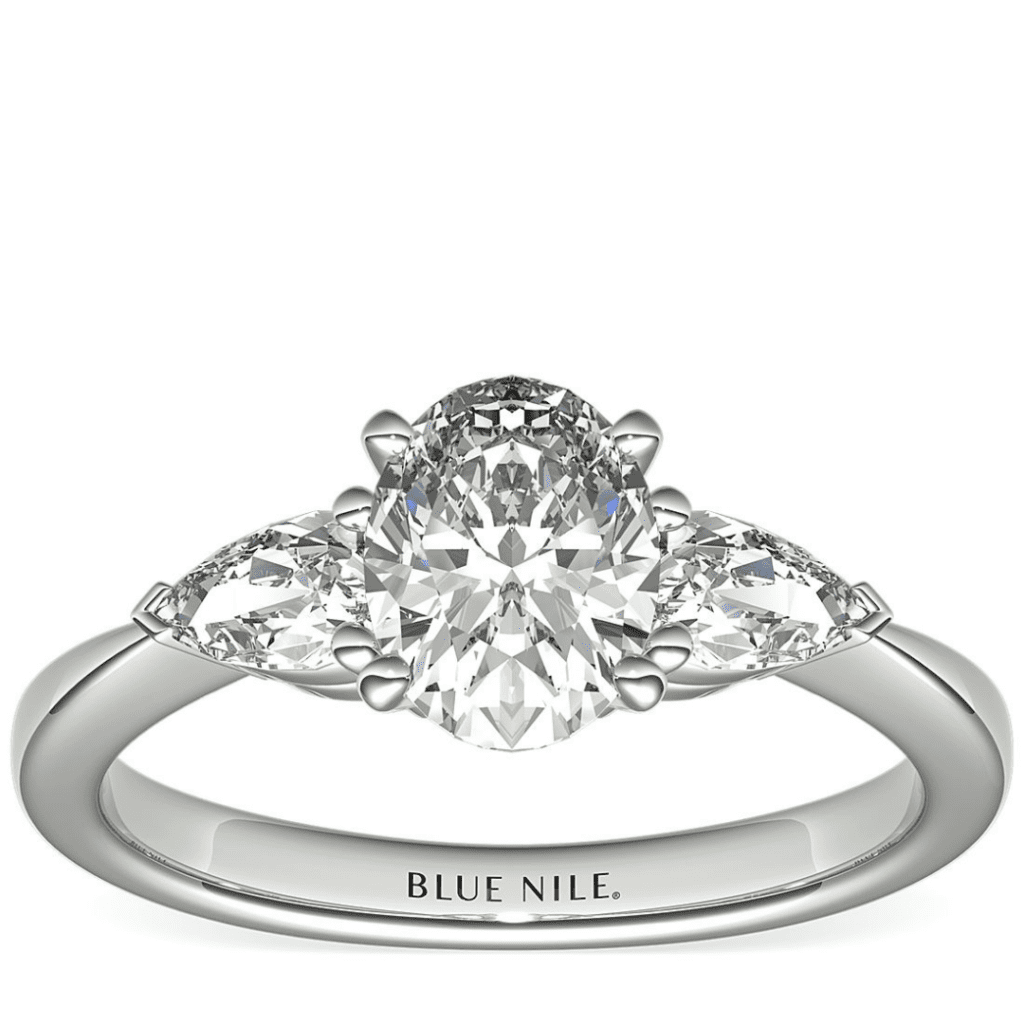 Classic Pear Shaped Diamond Engagement Ring in Platinum at Blue Nile