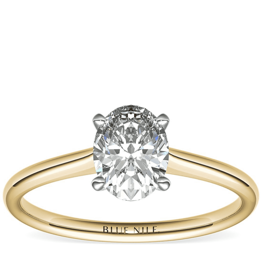 Petite Solitaire Engagement Ring in 18k Yellow Gold at Blue Nile.