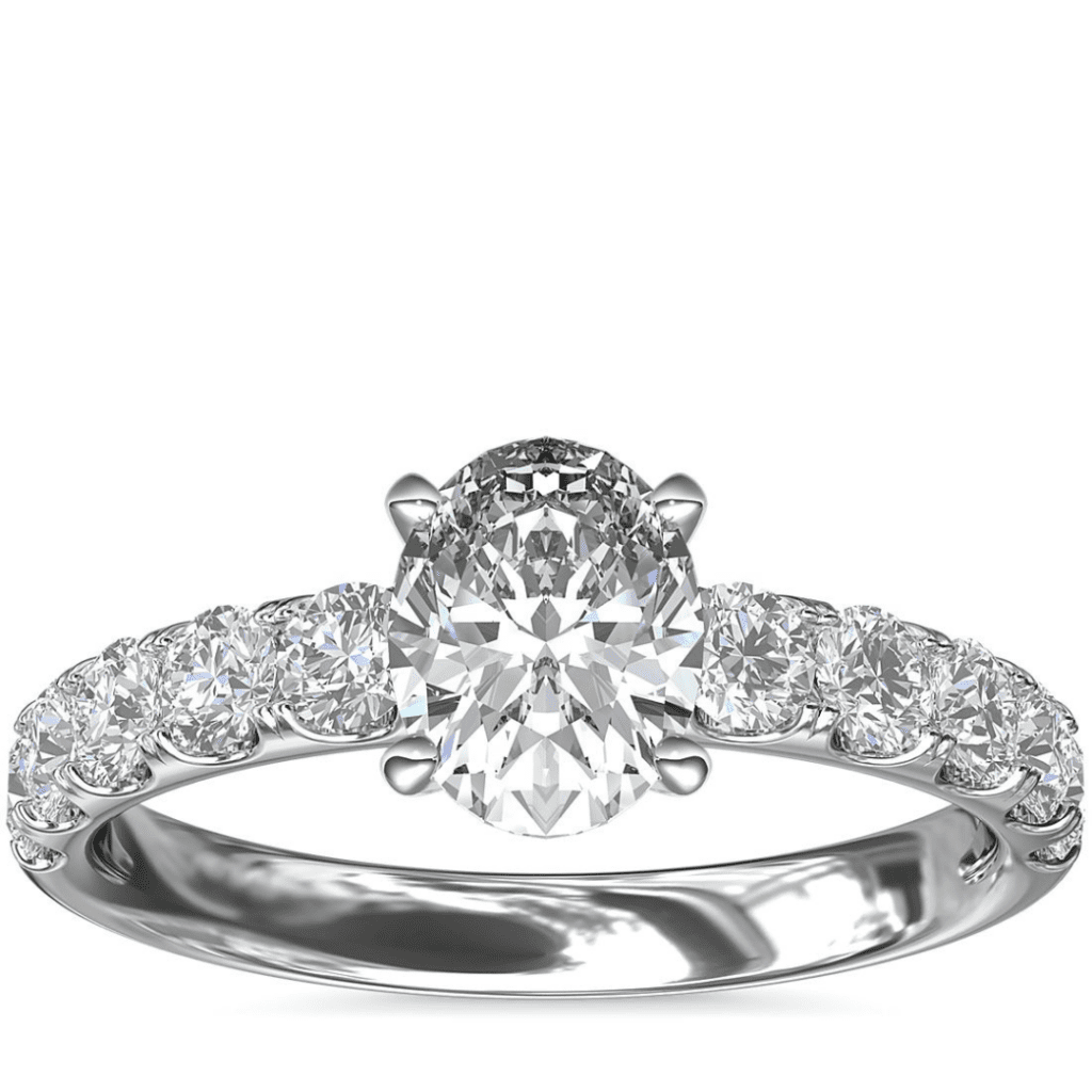 Riviera Pavé Diamond Engagement Ring in Platinum at Blue Nile