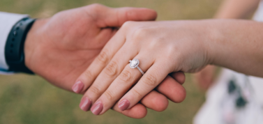 Halo engagement rings.