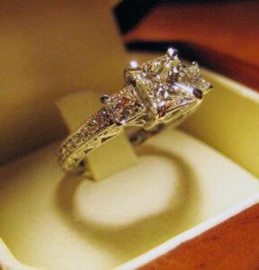 1.05ct Princess Cut Engagement Ring