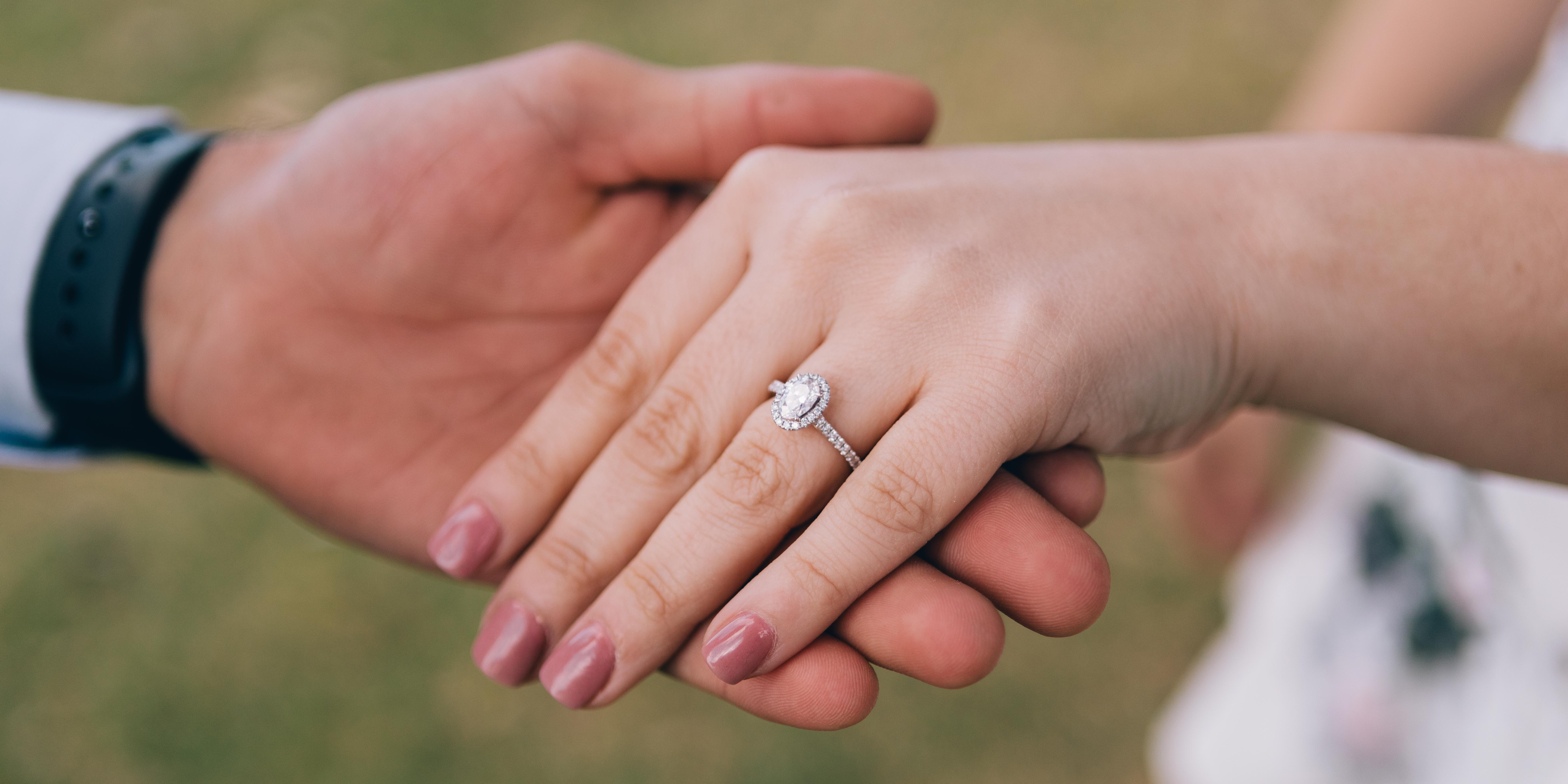 Halo engagement rings.