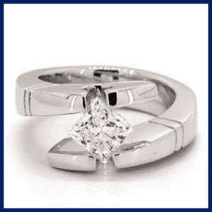 Tension Set Princess Cut Diamond Engagement Ring