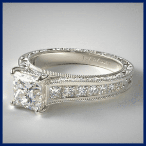 Channel Set Princess Cut Diamond Engagement Ring