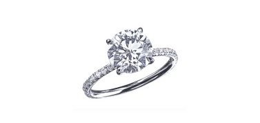 Engagement Ring with Pavé Setting