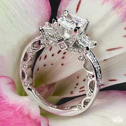 Fancy 3-Stone Princess Cut Engagement Ring