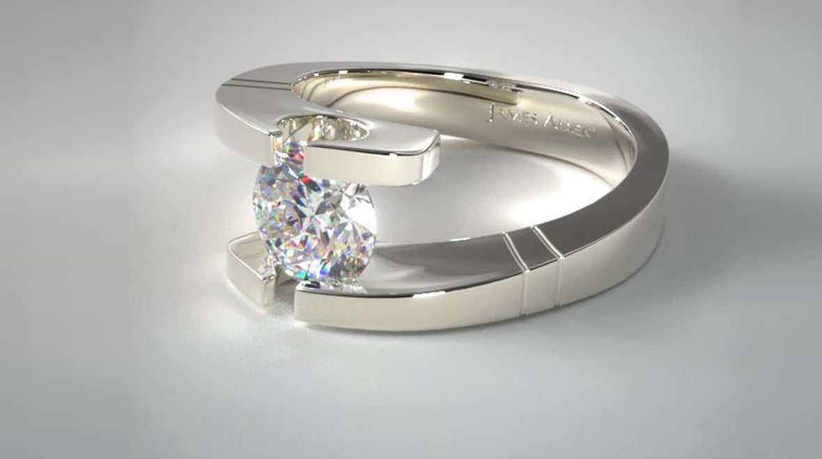 Tension Set Diamond Engagement Ring in 14k White Gold — Metamorphosis  Jewelry