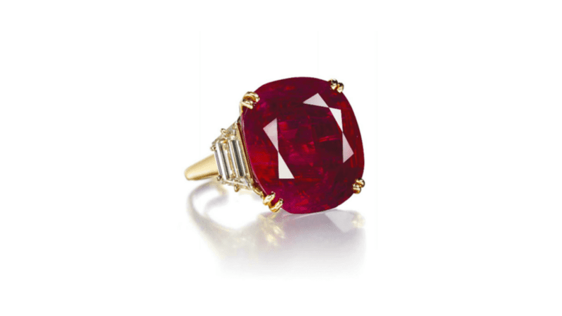 Burmese ruby and diamond ring.