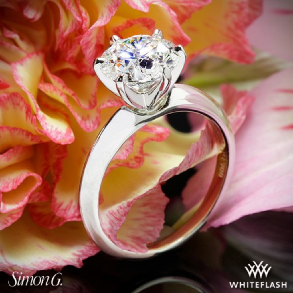 18k White Gold Simon G. MR2948 Solitaire Engagement Ring