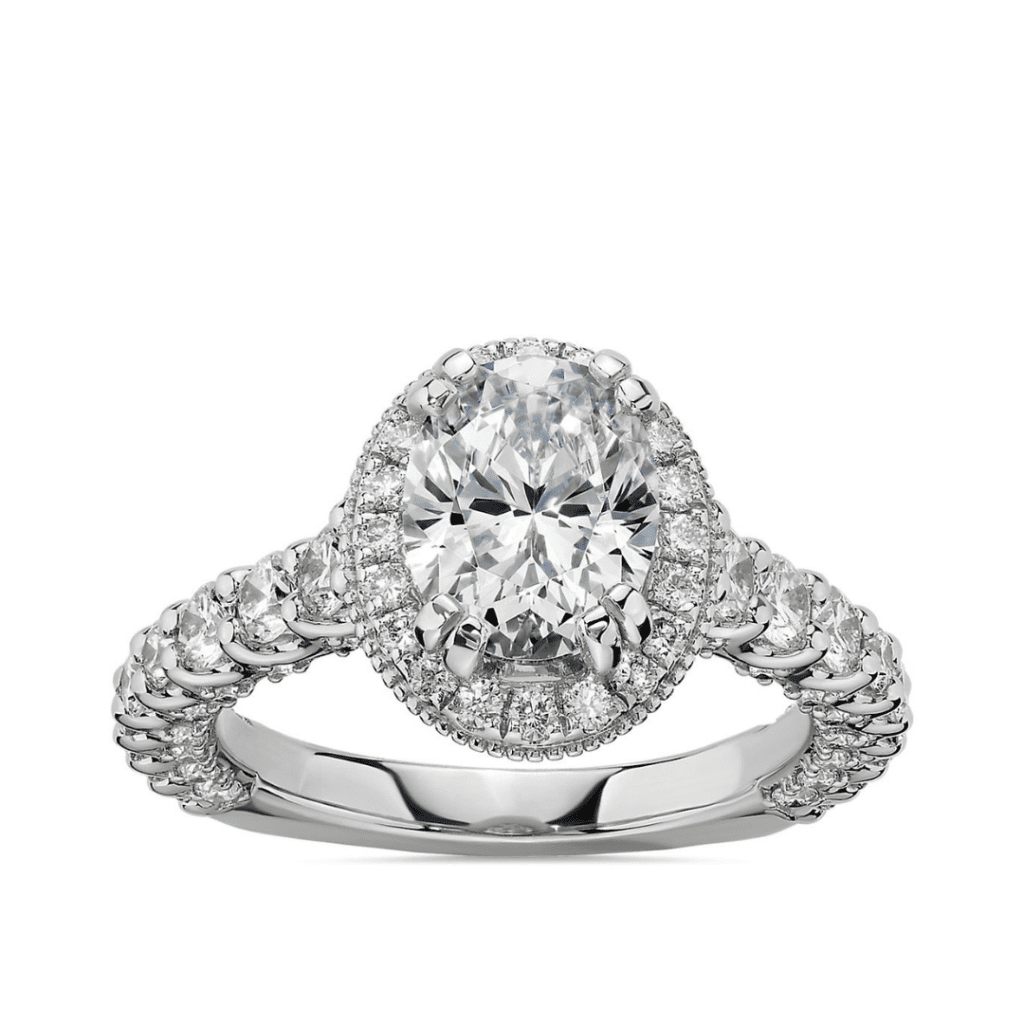 Bella Vaughan for Blue Nile Roma Diamond Engagement Ring in Platinum