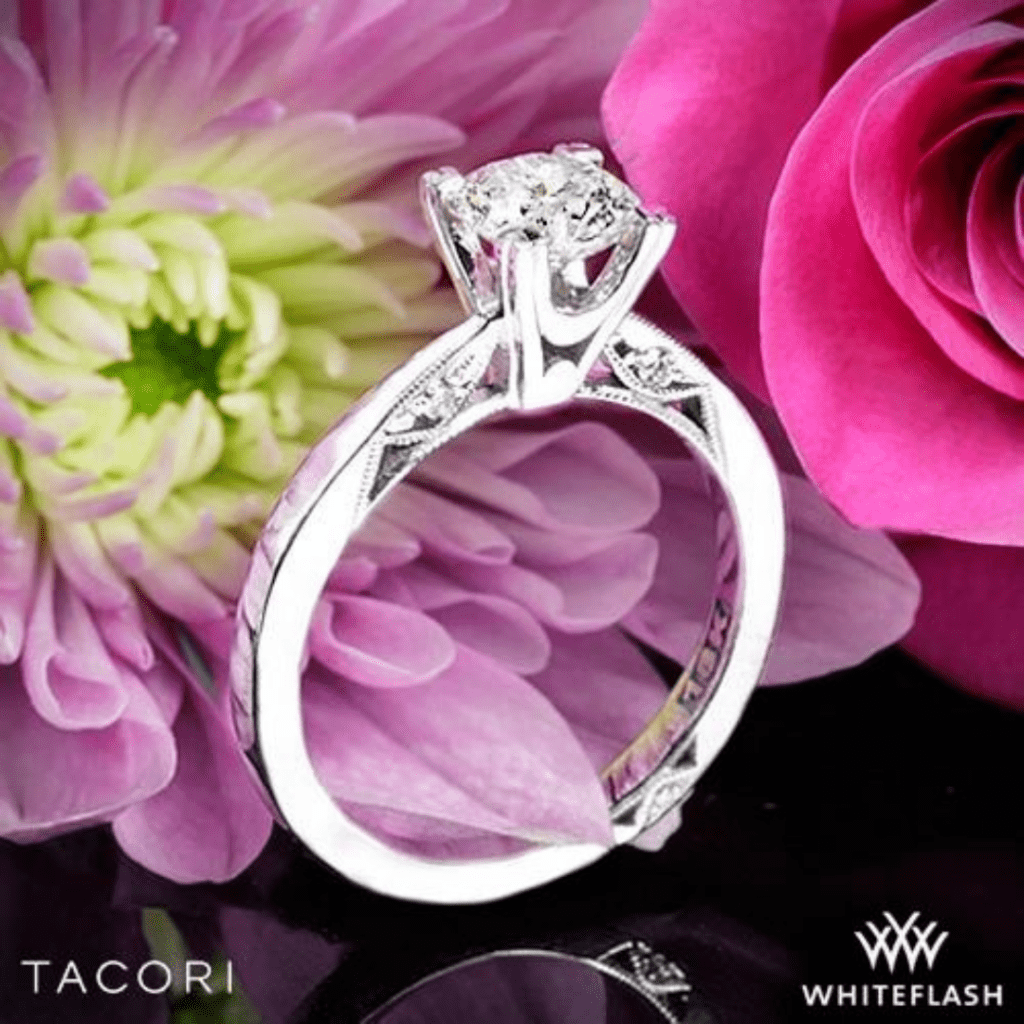 18k White Gold Tacori 2584RD Simply Tacori Flat-Edge Solitaire Engagement Ring